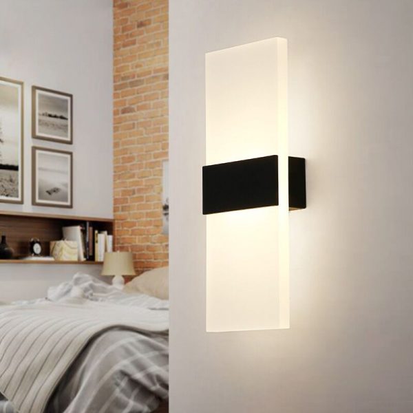 Mini 3/6/12W Led Acrylic Wall Lamp AC85-265V Long warm white Bedding Room Living Room Indoor wall lamp 5