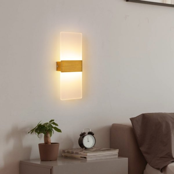 Mini 3/6/12W Led Acrylic Wall Lamp AC85-265V Long warm white Bedding Room Living Room Indoor wall lamp 6