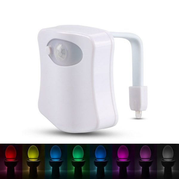 Smart PIR Motion Sensor Toilet Seat Night Light 8 Colors Waterproof Backlight For Toilet Bowl LED Luminaria Lamp WC Toilet Light 2