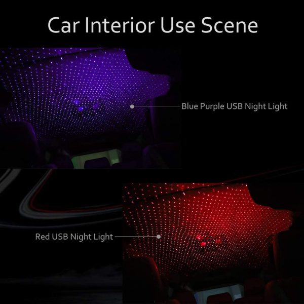Romantic LED Starry Sky Night Light 5V USB Powered Galaxy Star Projector Lamp for Car Roof Room Ceiling Decor Plug and Play 5