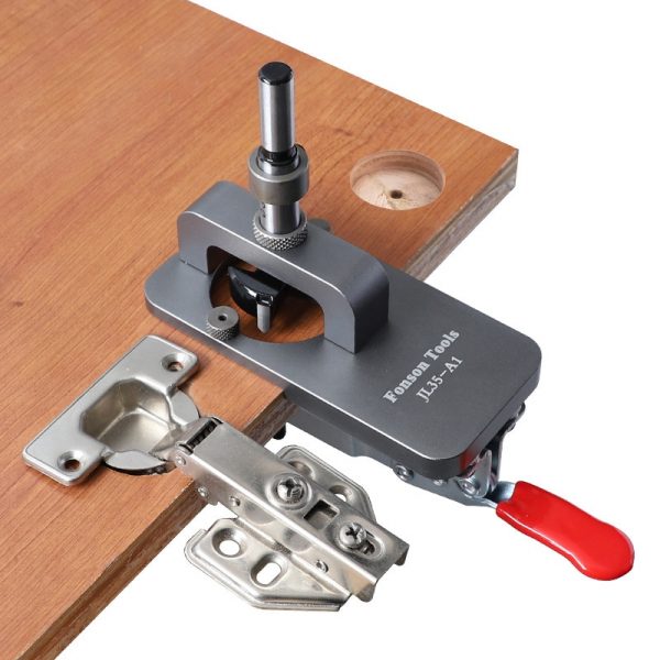 Woodworking Hole Drilling Guide Locator 35mm Hinge Boring Jig with Fixture Aluminum Alloy Hole Opener Template Door Cabinets 1