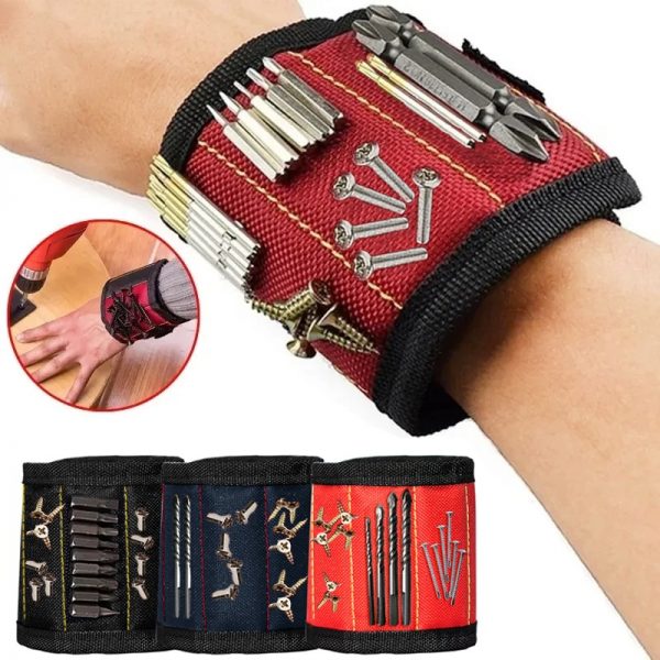 New Strong Magnetic Wristband Portable Tool Bag For Screw Nail Nut Bolt Drill Bit Repair Kit Organizer Storage 1