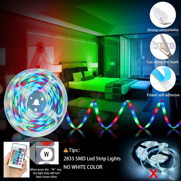LED Strip Lights RGB 2835 Bluetooth Control USB Flexible Lamp 5V Tape Ribbon Diode For Festival Room Luces Computer TV Desk Luz 3