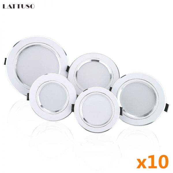 10pcs/lot LED Downlight 5W 9W 12W 15W 18W Recessed Round LED Ceiling Lamp AC 220V-240V Indoor Lighting Warm White Cold White 1