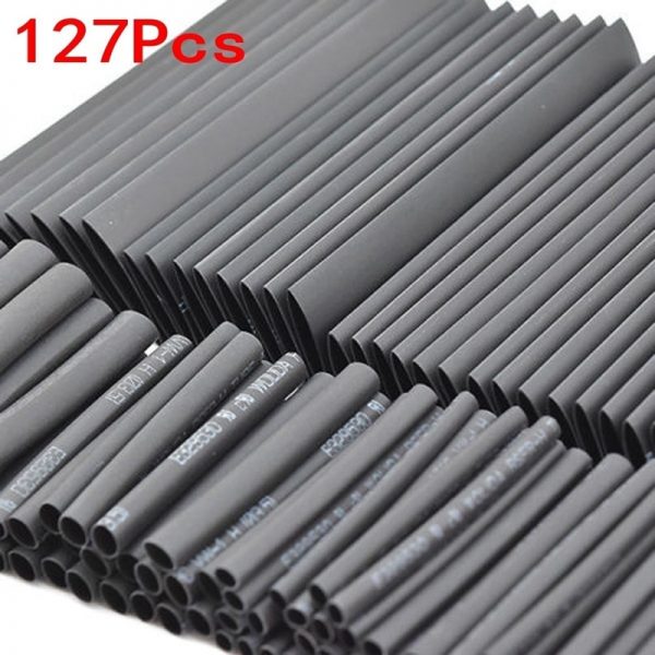 127 Pcs Heat Shrink Sleeving Tube Tube Assortment Kit Electrical Connection Electrical Wire Wrap Cable Waterproof Shrinkage 2:1 1