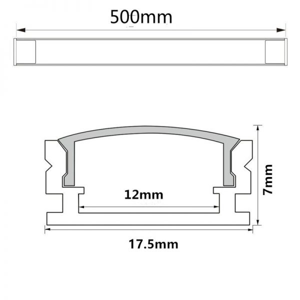2-30pcs / lot 0.5m / pcs LED Aluminum profile for 5050 3528 5630 milky white LED strip/channel transparent cover 6