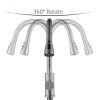 Rozin Brushed Nickel Kitchen Faucet Single Hole Pull Out Spout Kitchen Sink Mixer Tap Stream Sprayer Head Chrome/Black Mixer Tap 2