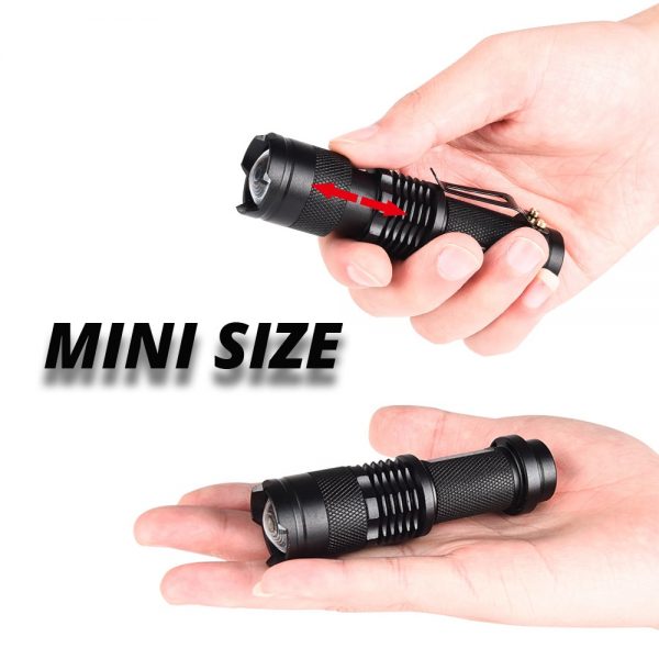 Mini Rechargeable LED Flashlight Use XPE + COB lamp beads 100 meters lighting distance Used for adventure, camping, etc. 3