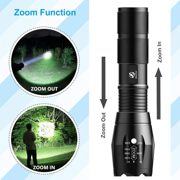 Shustar Led flashlight Ultra Bright torch L2/V6 Camping light 5 switch Mode waterproof Zoomable Bicycle Light  use 18650 battery 3