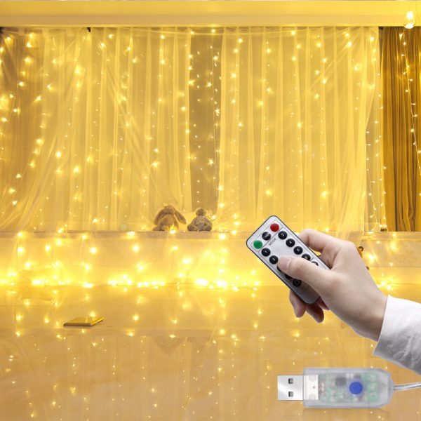3M LED Curtain Garland on The Window USB Power Fairy Lights Festoon with Remote New Year Garland Led Lights Christmas Decoration 2